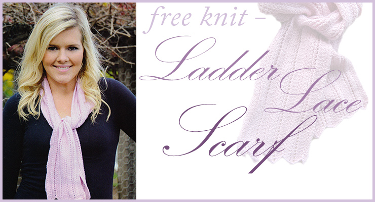Eki Riva ladder lace baby alpaca scarf knitting pattern, free when you make any purchase from our store this month