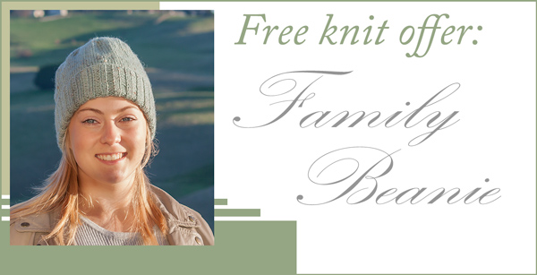 Free knitting pattern - family beanie in alpaca yarn, yours free when you make any purchase from our store this month