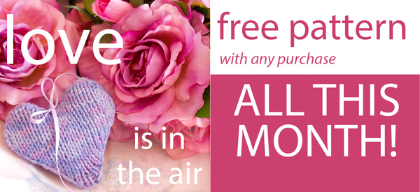 Love is in the Air free pattern with any purchase all this month