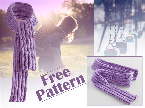 Free Knitting Pattern: Fine Merino Ribbed Scarf for Kids