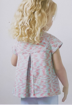 back view of Debbie Bliss Pleated Top for Kids Pattern Leaflet 104