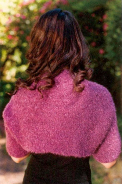 Image of the reverse side of our Luxury Mohair Shrug