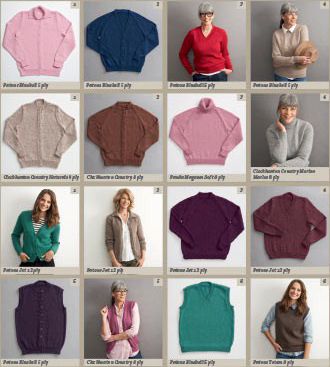 Patterns inside Women's Classic Knits for 5ply, 8ply and 12ply knitting wool
