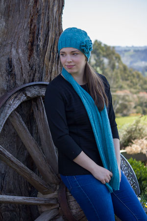 Image of our Flower Beanie in Pure Wool knitting pattern