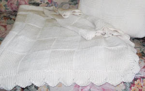 Image of our cotton textured throw knitting kit