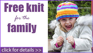 Free Knit: striped or plain beanie for the whole family - click for details