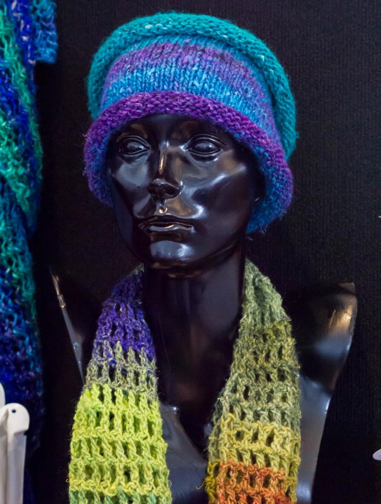 Image of our knitted up Noro accessories at Pakenham Stitch