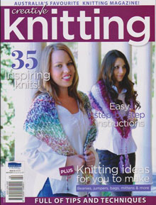 image of our Shoulderette in Panda B.I.G on the cover of Creative Knitting