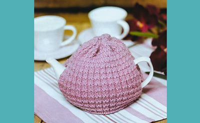 Free knitting pattern for Harris Tweed Tea Cosy, click here to view