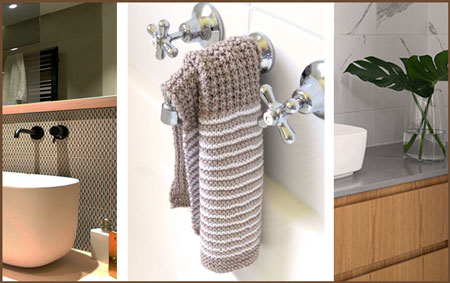 Image of the easy hand towel and face washer set, knitting  pattern leaflet
