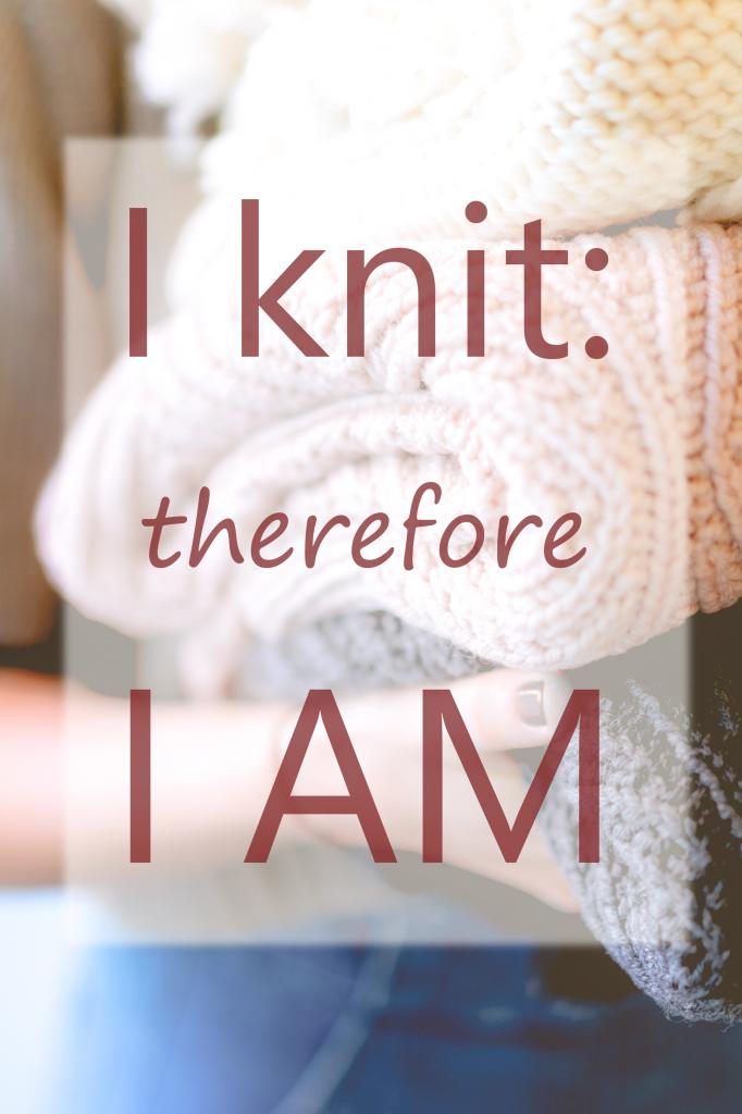 Inspirational crafting quote of the day: I knit, therefore I am, wise words to live by