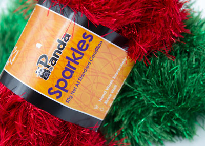 Image of Panda Sparkles, a great knitting yarn for Christmas gifts, crafts and accessories.