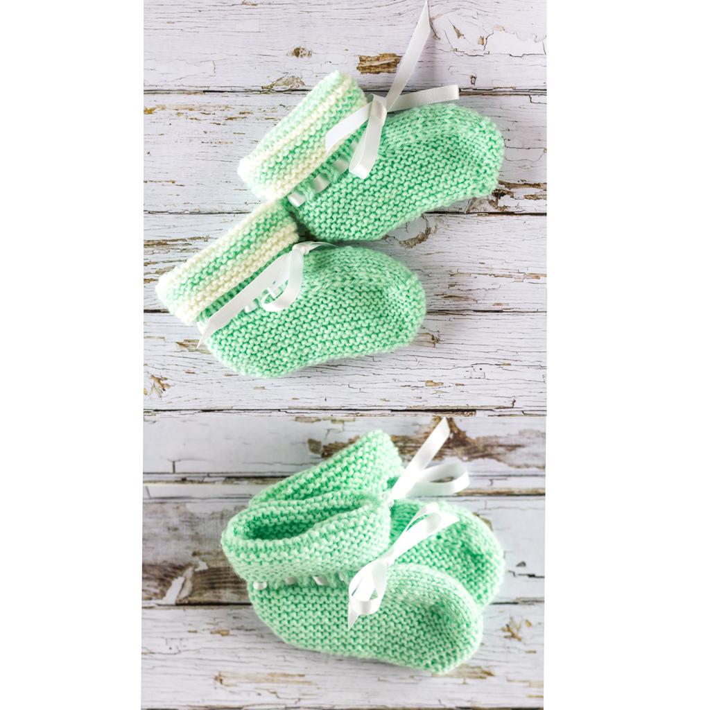 Kit: Cloud Soft Merino Wool Baby Bootees Set | Knitting Yarns by Mail
