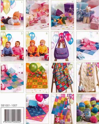 Patterns inside Baby Shower knitting pattern book