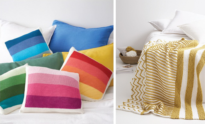 Knitted cushions and throw inside Creative Crafting