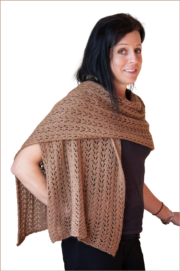 Luxury Baby Alpaca Pashmina knitted wrap kit, with knitting pattern and alpaca knitting yarn