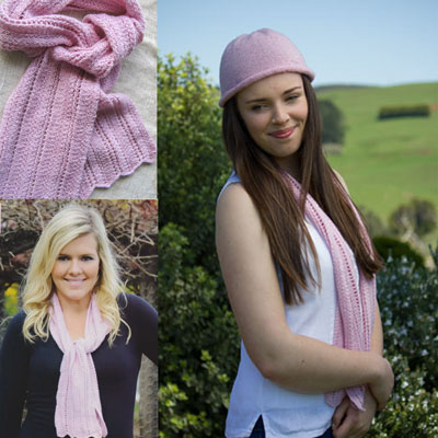 Image of the finished pure baby alpaca cap and scarf