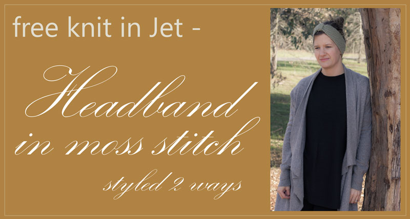 Free knitting pattern for Patons Jet knitting yarn: moss stitch headband in Shade Moss