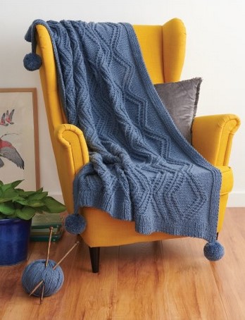Inca Throw rug knitting pattern inside Heart and Home knitting pattern book Patons Heirloom Cleckheaton