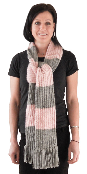 Jet Colour Block scarf in alpaca wool blend yarn from Patons, kit includes knitting pattern and knitting yarn