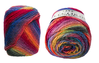Lang Mille Colori Socks & Lace knitting yarn for socks, beautiful multi-shade wool blend knitting yarn