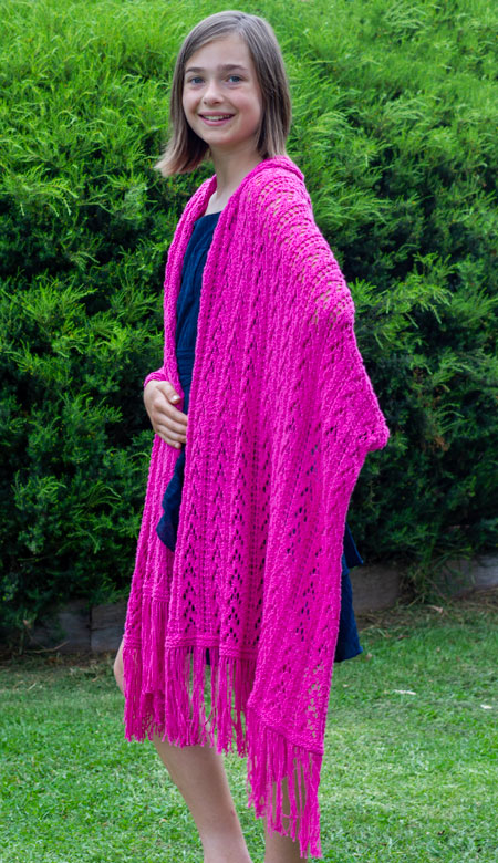 Summer Breeze Bamboo Wrap in bamboo knitting yarn with knitting pattern