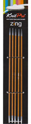 Image of Zing double pointed knitting needles set of 5 lightweight aluminium